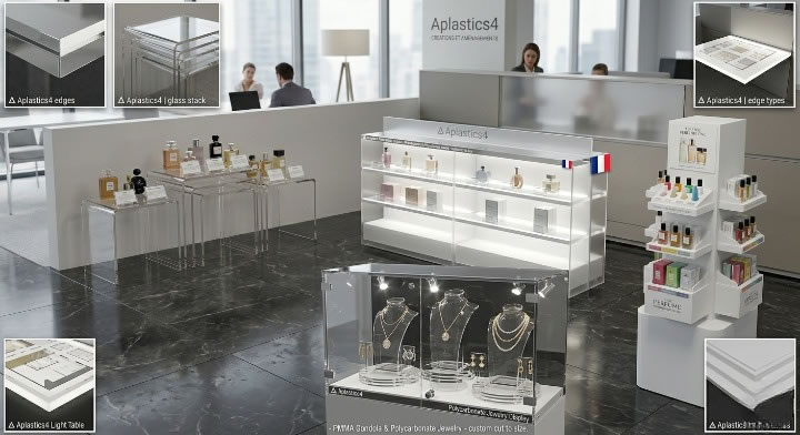 Présentoirs et gondoles retail en Plexiglas sur mesure