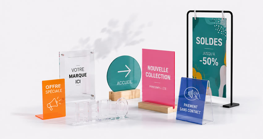 Signalétique PLV en plastique sur mesure