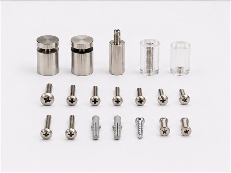 Assortiment de vis, entretoises et fixations metalliques pour panneaux plexiglas