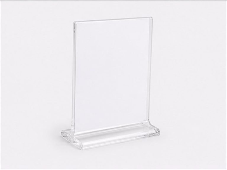 Support presentoir de comptoir en plexiglas transparent avec carte vierge
