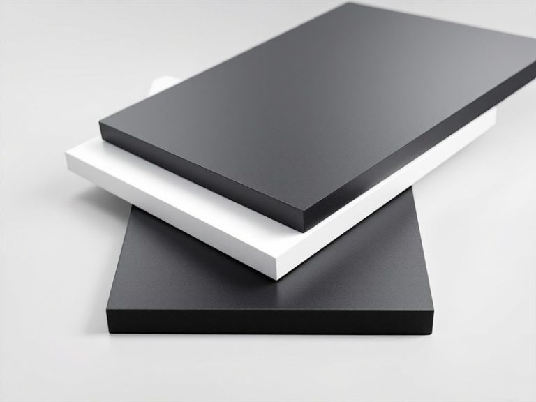 Plaques de Forex (PVC expansé) noir et blanc empilées, découpe sur mesure