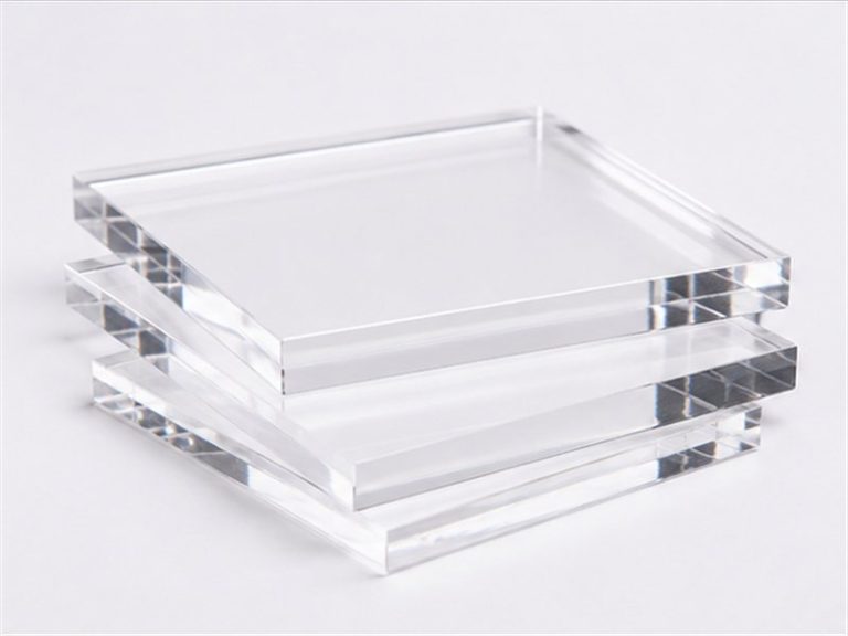 Empilement de plaques de plexiglas PMMA transparent et brillant