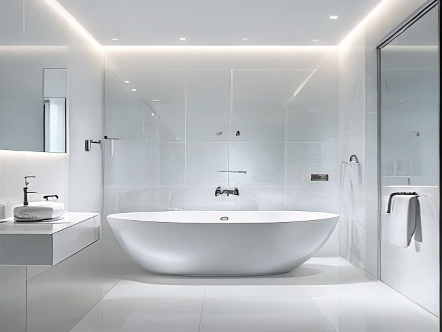 Paroi de douche en PMMA satiné avec bords polis